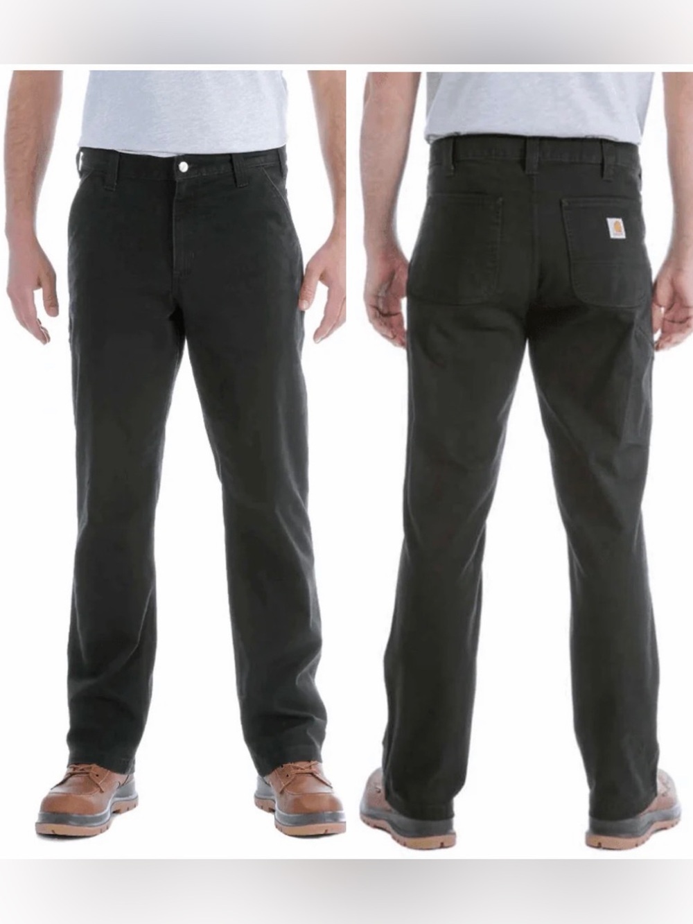 CARHARTT RUGGED FLEX STRAIGHT FIT DUCK TAPERED LEG UTILITY WORK PANT black 36/32